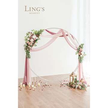 Ling's Moment Wedding Arch Draping Fabric 3 Panels 20Ft Chiffon Fabric,Sheer Draping Fabic for Weddi...