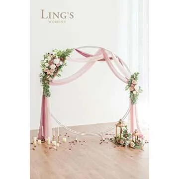 Ling's Moment Wedding Arch Draping Fabric 3 Panels 20Ft Chiffon Fabric,Sheer Draping Fabic for Weddi...