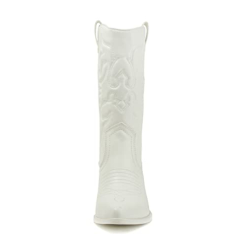 Soda Reno Stylish Cowboy Boots for Women - All-White