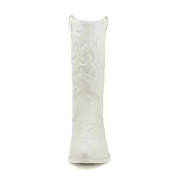 Soda Reno Stylish Cowboy Boots for Women - All-White