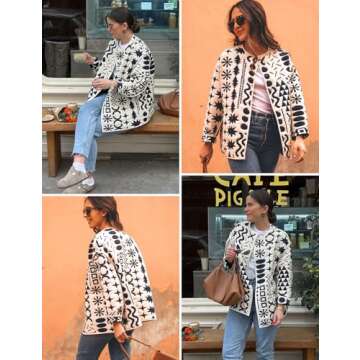 Yimoon Women's Lightweight Floral Quilted Jacket Stylish & Chic