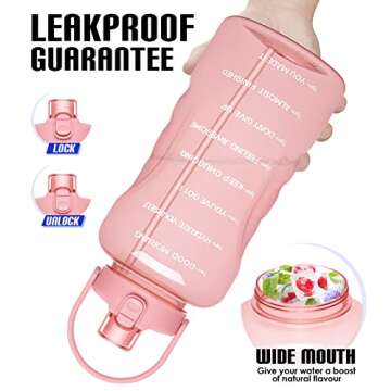 HydroPal 1 Gallon Water Bottles with Straw, 128 oz / 3.8L Water Bottle BPA Free Innovative 2-IN-1 Lid Gym Bottle with Times to Drink Motivational, Large for Sports Fitness Camping Water Jug One Gallon