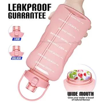 HydroPal 1 Gallon Water Bottles with Straw, 128 oz / 3.8L Water Bottle BPA Free Innovative 2-IN-1 Lid Gym Bottle with Times to Drink Motivational, Large for Sports Fitness Camping Water Jug One Gallon