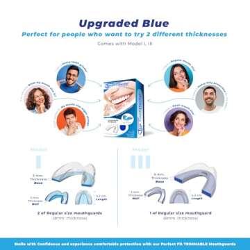 The ConfiDental - Pack of 3 Moldable Mouth Guard for Teeth Grinding Clenching Bruxism, Sport Athletic, Whitening Tray, Including 2 Regular and 1 Heavy Duty Guard (2 (LLL) Regular 1 (II) Heavy Duty)