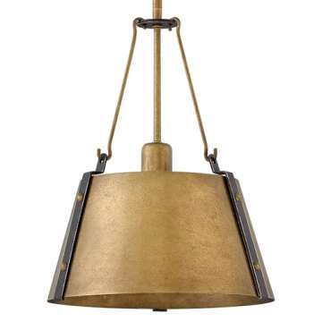 Hinkley Cartwright Pendant - Rustic Brass, Adjustable Height