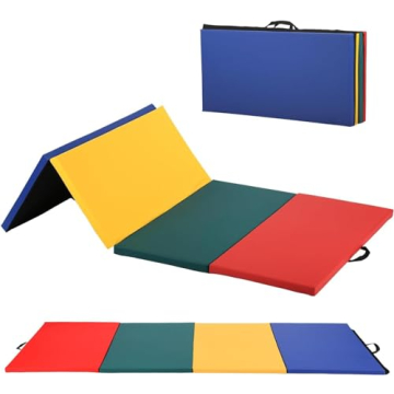 Multi-Colored Portable Gymnastics Tumbling Mat for Kids 4'x8'x2"