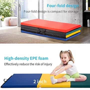 Durable Foldable Gymnastics Mat For All Ages - Portable Fitness