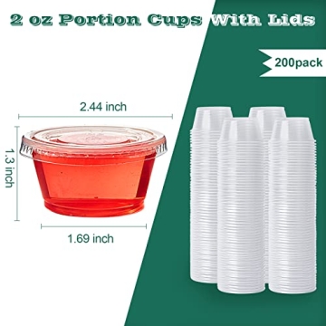2 oz Disposable Plastic Cups with Lids for Sauces