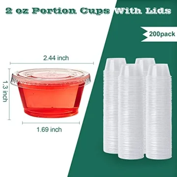 2 oz Disposable Plastic Cups with Lids for Sauces