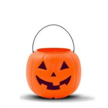 Pumpkin Treat Pail 8" Orange Halloween Decor