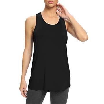 Bestisun Long Athletic Tank Top - Racerback Yoga Shirt