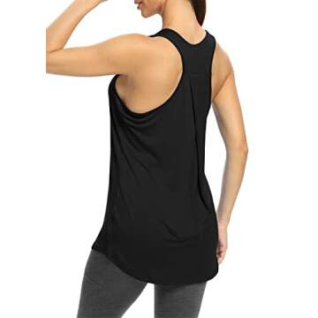 Bestisun Long Athletic Tank Top - Racerback Yoga Shirt