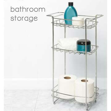 Zenna Home Slimline Chrome Floor Stand for Bathrooms