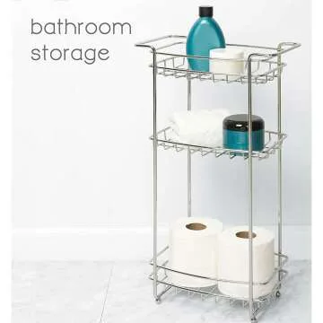 Zenna Home Slimline Chrome Floor Stand for Bathrooms