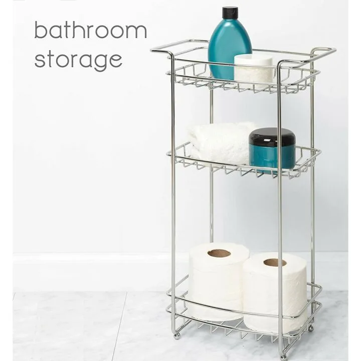 Zenna Home Slimline Chrome Floor Stand for Bathrooms