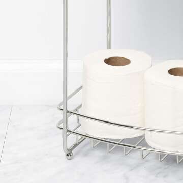 Zenna Home Slimline Chrome Floor Stand for Bathrooms