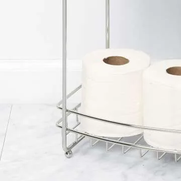 Zenna Home Slimline Chrome Floor Stand for Bathrooms