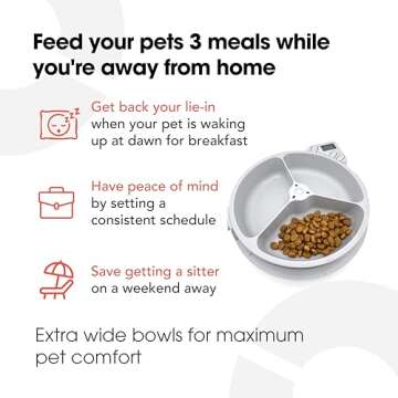 Cat Mate C300 Automatic Digital Pet Feeder for Dogs and Cats BPA and BHT Free with Ice Pack