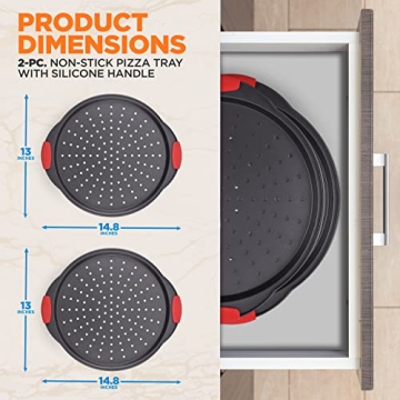 NutriChef Nonstick Pizza Tray for Perfect Pizzas