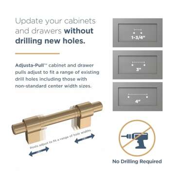 Franklin Brass P44365-CZ-B Bar Adjustable Cabinet Pull, 1-3/8' to 6-5/16' (35-160mm), 5-pack, Champagne Bronze