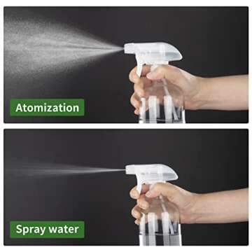 HOMBYS Empty Clear Glass Spray Bottles with Silicone Sleeve Protection - Refillable 16 oz Containers for Cleaning Solutions, Essential Oils, Misting Plants - Quality Sprayer -3 Pack