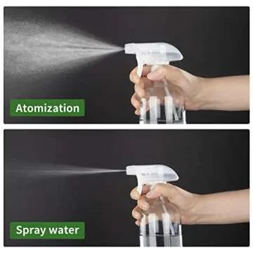 HOMBYS Empty Clear Glass Spray Bottles with Silicone Sleeve Protection - Refillable 16 oz Containers for Cleaning Solutions, Essential Oils, Misting Plants - Quality Sprayer -3 Pack