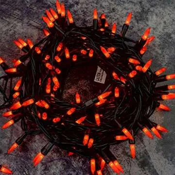 Twinkle Star Orange Halloween Lights, 33FT 150 LED Incandescent Mini String Lights for Outdoor Indoor Patio Home Party Garden Yard Halloween Decor