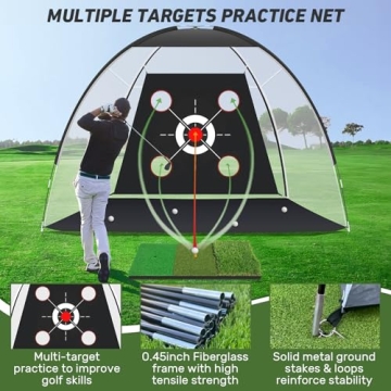 Golf Practice Net and Mat Combo for Backyard Training