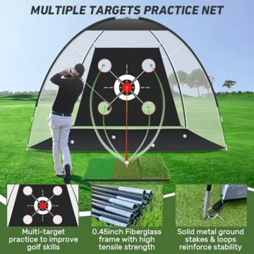 Golf Practice Net and Mat Combo for Backyard Training