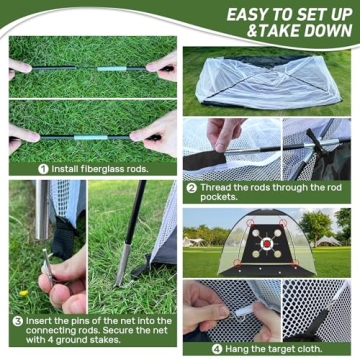 Golf Practice Net and Mat Combo for Backyard Training