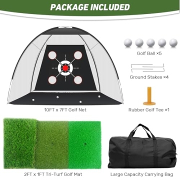 Golf Practice Net and Mat Combo for Backyard Training