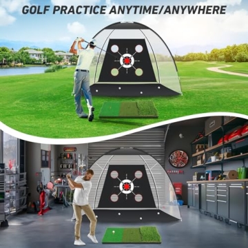 Golf Practice Net and Mat Combo for Backyard Training