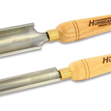 Hurricane Turning Tools, HSS, 2 Piece Spindle Roughing Gouge Set (2" and 1"), Standard Series Woodturning Tools