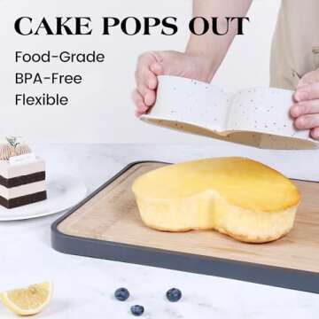 AOTASO 6 Inch Silicone Heart Shaped Cake Pans Set