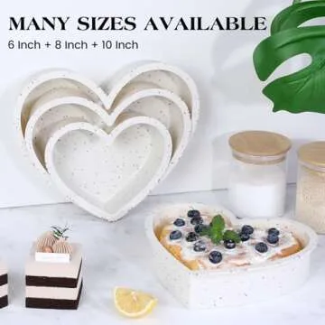 AOTASO 6 Inch Silicone Heart Shaped Cake Pans Set
