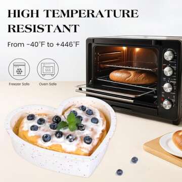 AOTASO 6 Inch Silicone Heart Shaped Cake Pans Set