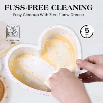 AOTASO 6 Inch Silicone Heart Shaped Cake Pans Set