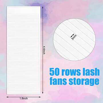 500 Pieces False Eyelash Fans Paper Tape Holder with Double Faced Adhesive Tape Fast Fan Tape Make F...