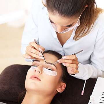 500 Pieces False Eyelash Fans Paper Tape Holder with Double Faced Adhesive Tape Fast Fan Tape Make Fan Tape for Volume Eyelash Extensions Tools Eyelash Extension Storage Tape