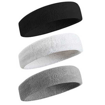 BEACE Sweatbands Sports Headband for Men & Women - Moisture Wicking Athletic Cotton Terry Cloth Swea...