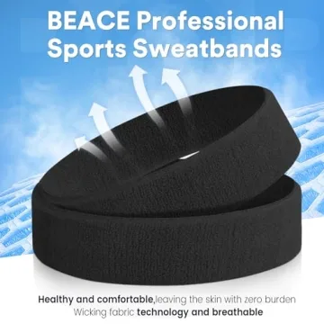 BEACE Sweatbands - Active Cotton Moisture-Wicking Gear