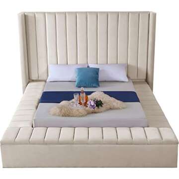 Meridian Velvet Queen Bed with Storage and Elegance