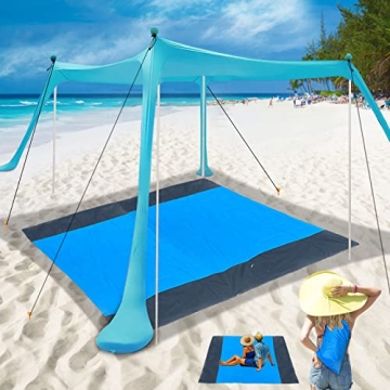 BRONOM Beach Tent 11X11 FT with Blanket for Shade