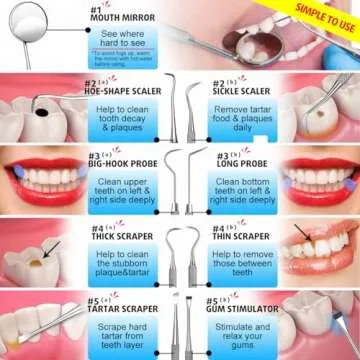 G.CATACC 10 Pack Dental Tools Set for Teeth Cleaning