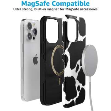 Casely iPhone 15 Pro Max Case | Current Mood | Cow Print | Bold Case | Compatible with MagSafe and Action Button
