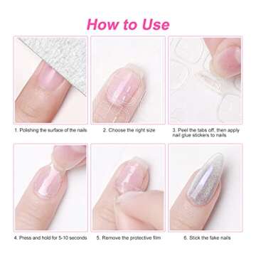 Sularpek Nail Glue Sticker 240pcs for Perfect Nail Art
