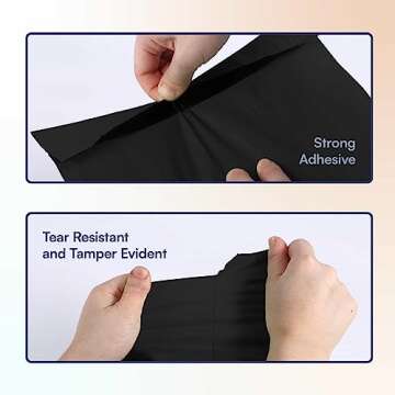 SMART 10x13 Recycled Poly Mailers - 100 Pack of Black Eco-Friendly Packaging Mailing Bags | Recyclable & Sustainable, Cute & Stylish Small Business Supplies | 2.5 Mil Thick - 100 Pack