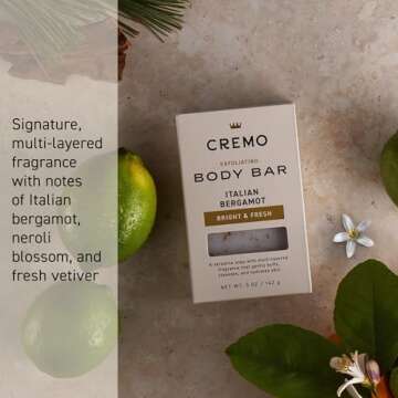 Cremo Exfoliating Body Bar for Men - Italian Bergamot Scent, 5oz