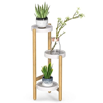 Wisuce Corner Plant Stand Indoor, 3 Tier Tall Bamboo Plant Stand Holder & Plant Shelf Display Rack for Indoor Home Decor (3 Tier Stand)