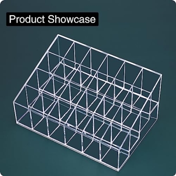 MOSIKER 24-Slot Lipstick Organizer in Clear Compact Design